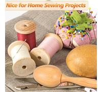 Agwuoetr Kit di Forniture per Rammendo 2 Pezzi Strumento per Toppe per Uova da Rammendo Kit Filo per Ago per Accessori per Rammendo in Legno con Funghi per Rammendo con per Cucire