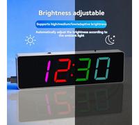 Agwuoetr Kit Elettronico DIY Digitale RGB LED Colorato Sveglia Suite 4 Cifre Data Temperatura Orologio Pratica di Progetto di Saldatura,A