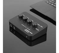 Agwuoetr Macchina Audio Digitale AUX in/out Connessione BT Doppio Ingresso Microfono Mixer Audio Karaoke per Karaoke Smart TV Altoparlante PC