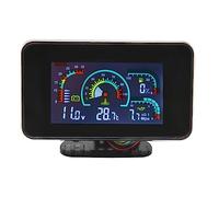 Agwuoetr Misuratore Combinato 4 in 1 LCD Manometro Olio Digitale Volt Temperatura Acqua Indicatore Carburante Olio con Sensore da 10 mm per Camion Escavatore