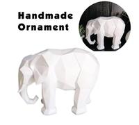 Agwuoetr Moda Astratta Stampa 3D Statua di Elefante Ornamenti in Resina Decorazione della Casa Accessori Regalo Scultura Geometrica di Elefante