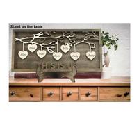 Agwuoetr Placca Decorativa in Legno per Albero Genealogico, Ornamenti per Nome di Famiglia Intagliato, Regalo per La Festa della Mamma, 5 Nomi