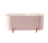 Agwuoetr Porta Dispenser per Bastoncini di Cotone da 1 Pezzo, Contenitore per Batuffoli di Cotone, Barattolo in PP+PS+ABS Rosa per Dischetti di Cotone Cosmetici, Contenitori per Organizer da Bagno