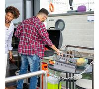 Agwuoetr Pressa Grande per Kebab, Kabab in Plastica, Stampo Manuale per Kebab, Spiedini per Barbecue Kabob Maker Nero + Grigio