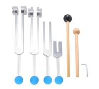 Agwuoetr Set di Diapason da 4 Pezzi (128 Hz, 136,1 Hz, 528 Hz, 4096 Hz), per la Guarigione Dei Chakra, la Terapia del Suono, per Alleviare Lo Stress Durevole Facile da Installare Facile da Usare, Arge