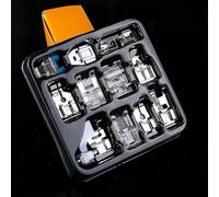 Agwuoetr Set di Piedini da 11 Pezzi, Piedino per Punto Dritto, Piedino A Rotella, Set di Piedini per Macchina da Cucire A Scatto