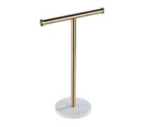 Agwuoetr Supporto per Asciugamani A Forma di T con Base In Marmo per il Piano del Bagno Portarotolo Portarotoli da Cucina Portasciugamani da Terra Come Mostrato Marmo + Acciaio Inossidabile 1 Pezzo