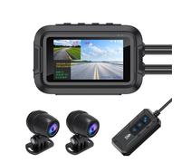 Agwuoetr V9 Dashcam per Moto WiFi 1080P Fotocamera Anteriore Posteriore Videoregistratore per Moto Impermeabile con Monitor di Parcheggio Resistente B