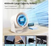 Agwuoetr Ventilatore Turbo Elettrico Circolatore D'Aria Fredda Wireless Ventilatore USB Ricaricabile Ventilatore da Soffitto A Parete da Tavolo Ventilatore D'Aria Fredda,C