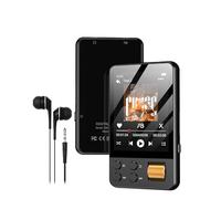 AGXOV 64GB Lettore MP3 Bluetooth, MP3 Lettore Musicale con Cuffie, Dittafono, Suono HiFi, Schermo a Colori da 2,4 Polliciideale per Sport, Nero
