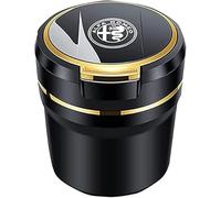 AGYF Posacenere per Auto Alfa Romeo Giulia Stelvio, Portatile, Rimovibile Facile da Pulire, Grande Capacità, Gold-Middle