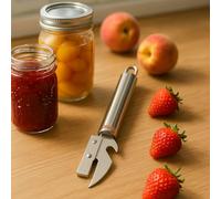 Agyo Apriscatole Multifunzione in Acciaio Inox - 3 in 1: Apriscatole, Apribottiglie, Forafustelle - Impugnatura Ergonomica Antiscivolo - Utensile da Cucina Professionale e Domestico