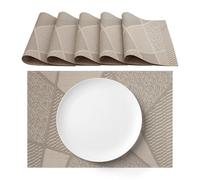 AGYO Set 6 Tovagliette Americane 30x45 cm in PVC - Resistenti e Lavabili - Design Moderno Blu Scuro - Ideali per Tavola, Cucina, Colazione o Cena