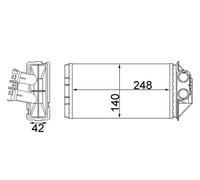 AH 187 000S MAHLE Scambiatore calore, Riscaldamento abitacolo per PEUGEOT