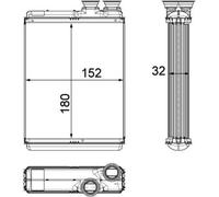 AH 190 000P MAHLE Scambiatore calore, Riscaldamento abitacolo per CITROËN,DS