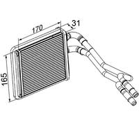 AH 198 000P MAHLE Scambiatore calore, Riscaldamento abitacolo per FORD,FORD AUST
