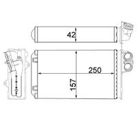 AH 244 000S MAHLE Scambiatore calore, Riscaldamento abitacolo per PEUGEOT