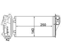 AH 245 000S MAHLE Scambiatore calore, Riscaldamento abitacolo per CITROËN,PEUGEO