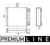 AH 280 000P MAHLE Scambiatore calore, Riscaldamento abitacolo per RENAULT,SMART