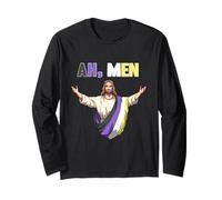 Ah Uomini LGBTQ Nonbinary Jesus Ah Uomini LGBTQ Maglia a Manica
