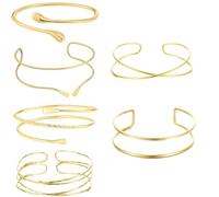 Ahaimy 6 Pezzi Oro Armato Superiore, Braccio Della Parte Superiore Dell'oro, Braccio Della Parte Superiore Del Bracciale Oro, Braccialette, Design Minimalista per Feste E Occasioni Speciali