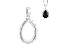AHANDMAKER 1 ciondolo in argento sterling 925 a goccia nuda per 14 ciondoli a goccia da 10 mm, montaggio base per la creazione di gioielli fai da te