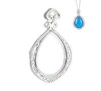 AHANDMAKER 1 ciondolo in argento sterling 925 a goccia nuda per ciondolo a goccia da 18 x 13 mm, montaggio base per la creazione di gioielli fai da te