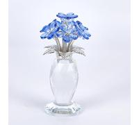AHANDMAKER 1 pezzo di vetro cristallo Dimentica il mio personaggio non fiore fiordaliso blu collezionista ornamento per la casa decorazione tavolo centrotavola ufficio scrivania decorazione e regalo