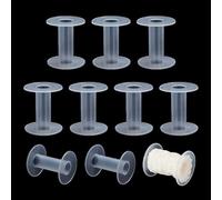 AHANDMAKER 10 bobine di filo di plastica da 6,9 cm, vuote, per filo da ricamo, nastro e cucito, colore: bianco