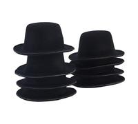 AHANDMAKER 10 mini cappelli a cilindro in feltro neri in miniatura, formali, per feste, mini cappelli da mago, per il tuo pupazzo di neve, progetti fai da te, accessori per capelli, decorazioni