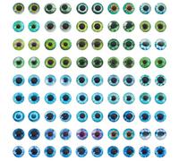 AHANDMAKER 100 cabochon occhi di vetro 8 mm occhi misti stile retro piatto cabochon semicircolare con motivo malvagio sguardo per oggetti di scena artistici cammeo ciondolo per la creazione di