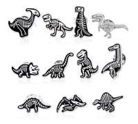 AHANDMAKER 11 spille a forma di dinosauro, 11 stili, smaltate, con scheletro di dinosauro, set di spille da bavero con farfalla, accessori per zaini, abbigliamento, borse, cappelli, camicie