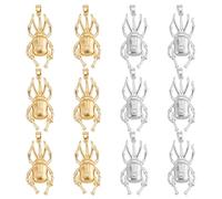 AHANDMAKER 12 ciondoli a forma di scarabeo, in ottone placcato argento e oro, con passanti a tema animale, per la creazione di gioielli, collane, bracciali, orecchini, portachiavi, artigianato fai da