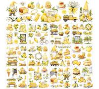 AHANDMAKER 12 fogli di adesivi a trasferimento con limone, limone e gnomo, strofinano sui trasferimenti, adesivi per dessert con limoni estivi, per artigianato, vetro, legno, mobili, fai da te,