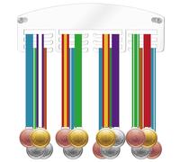 AHANDMAKER 12 Ganci Porta Medaglie In Acrilico, Espositore per Medaglie Da Parete con Gancio per Esposizione di Medaglie Trasparente Da 30 cm, Facile Da Installare, per I Corridori, Calcio e Tutti