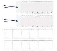 AHANDMAKER 12 lenti di ingrandimento 3X, 2 stili di ingrandimento da lettura, lente di ingrandimento portatile in plastica per carte di credito, lente d'ingrandimento tascabile, righello segnalibro