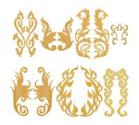 AHANDMAKER 14 toppe termoadesive o da cucire su stoffa ricamata a forma di nuvola di buon auspicio, 14 toppe termoadesive in stile etnico dorato da cucire con ferro su ghirlanda di foglie per abiti el