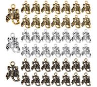 AHANDMAKER 150 ciondoli a forma di scorpione, 3 colori, in lega, stile punk tibetano, per la creazione di gioielli, fai da te, decorazioni di Halloween, regalo creativo, 15 x 10 mm