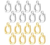 AHANDMAKER 16 cerniere in oro 18 carati con occhiello da 10 mm, accessori per la creazione di gioielli, collane, orecchini, bracciali, fai da te, regalo personalizzato