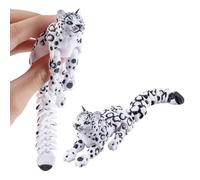 AHANDMAKER 2 animali stampati in 3D realistici leopardo delle nevi, bianco | Statuette di leopardo delle nevi lunghe 17,7 cm, articolate in resina, statuetta per bomboniere, decorazione per casa e