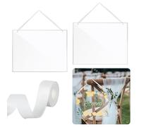 AHANDMAKER 2 cartelli da appendere in acrilico trasparente, 22 x 27,9 cm, cartelli per sedie da matrimonio, cartelli riservati fai da te, nomi vuoti per cene di nozze, feste, cartelli alimentari,