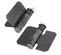 AHANDMAKER 2 cerniere saldabili resistenti, cerniera di ricambio in ferro massiccio di lunga durata, cerniere in metallo nero da saldare per pesanti rampe di rimorchi, cancelli carrai, porte di garage