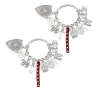 AHANDMAKER 2 ciondoli a tema biblico, in metallo, vintage, a forma di scudo a forma di cavallo, a forma di anello, con cintura, stile spirituale, per la creazione di gioielli, collane, bracciali