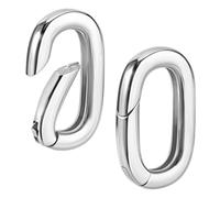 AHANDMAKER 2 pezzi in argento Sterling Spring Gate Ring Collana Enhancer Chiusura Ovale Spring Gate Anelli di collegamento Connettore di prolunga per la creazione di gioielli