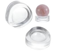 AHANDMAKER 2 supporti per sfere di cristallo, da 30 mm a 42 mm, in vetro trasparente, per uova di Pasqua, palline da golf, decorazioni per la casa