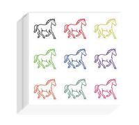 AHANDMAKER 20 fogli autoadesivi a forma di cavalli, linee artistiche, minimalistiche, ideali per gli sport di cavalli, per calendario, appuntamento, fai da te, decorazione per feste