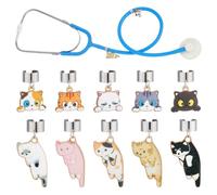 AHANDMAKER 20 Pz 10 Stili Gatti Stetoscopio Ciondoli Ciondoli Per Infermieri Lega Smalto Stetoscopio Ciondolo Dolce Gatto Personalizzato Regolabile Charms Per Personale Medico
