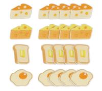 AHANDMAKER 20 toppe ricamate in 4 stili con formaggio giallo, uova di pane, cucite su ferro da stiro, in tessuto, per riparare vestiti, zaini, jeans, cappelli, vestiti, fai da te