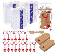 AHANDMAKER 24 set di caramelle a forma di pesce, piccole scatole di accessori da pesca con 24 galleggianti rossi e bianchi, 24 biglietti di ringraziamento per fare il mio ruolo, decorazioni per feste