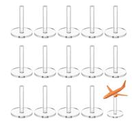 AHANDMAKER 25 supporti trasparenti in acrilico per modellini di aeroplani, per bambole, mini espositori, base circolare con piolo (30 mm)